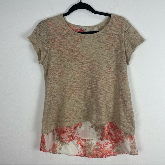 Dress Barn Tops Dress Barn Layered Floral Orange Tan Size Small Womens Top Poshmark